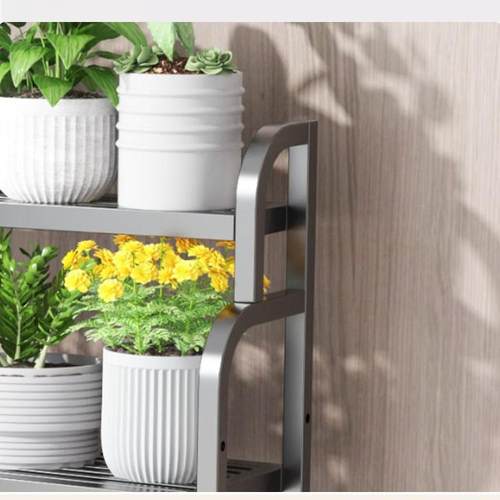 阳阶放梯式移动多层客厅台花架子置带物架花THZ盆摆架铁艺轮子绿