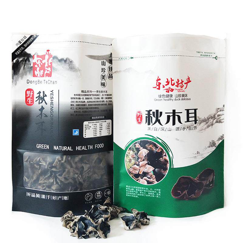 新款直销秋木耳包装袋食品牛皮纸袋东北特产自立自封袋现货可加印