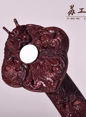 赞比血木厅质如意摆件SYT-2309客家居装饰手工实木雕刻九檀亚龙独