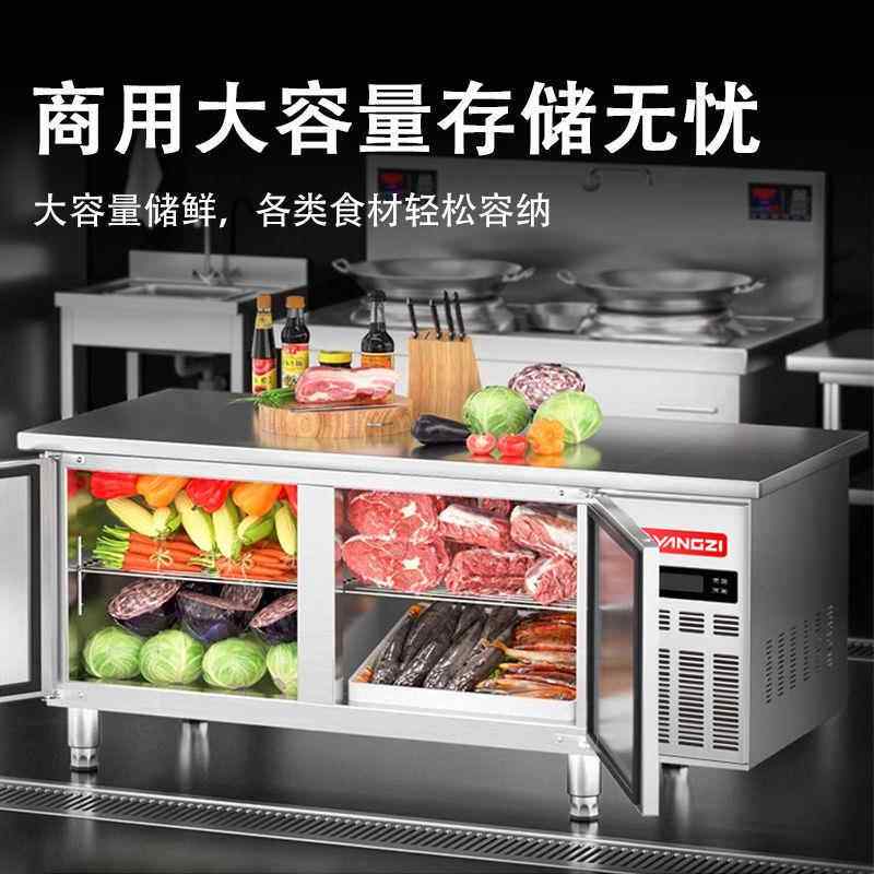 扬子冷藏冷755冻双门工作台冰管柜二铜层层架容量冰柜商用款大操