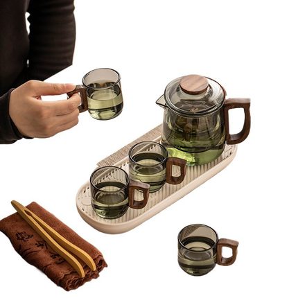1F3玻璃旅行茶具便携式套装泡茶茶杯茶水分离干泡台户外喝茶装备