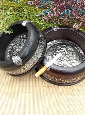泰式工艺品 木质锡片烟灰缸 家居会所创意工艺品摆件