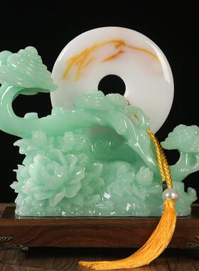 一帆顺风帆船摆件饰平安扣石玉摆设公1073室桌面装品家居玄办关摆