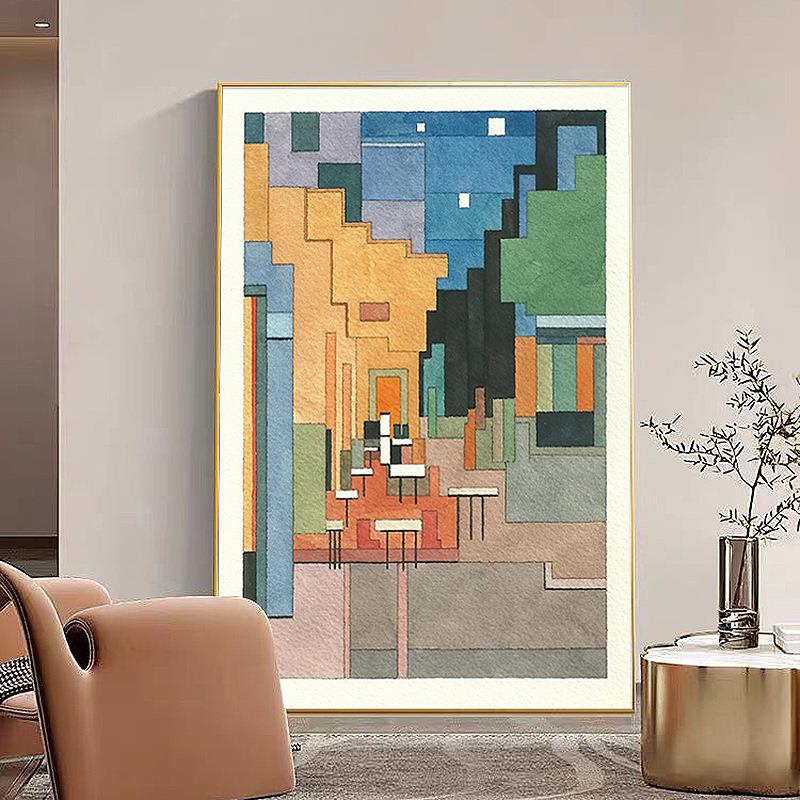 梵高世界名画马赛克大幅落地画客厅装饰画竖版玄关画过道走廊挂画