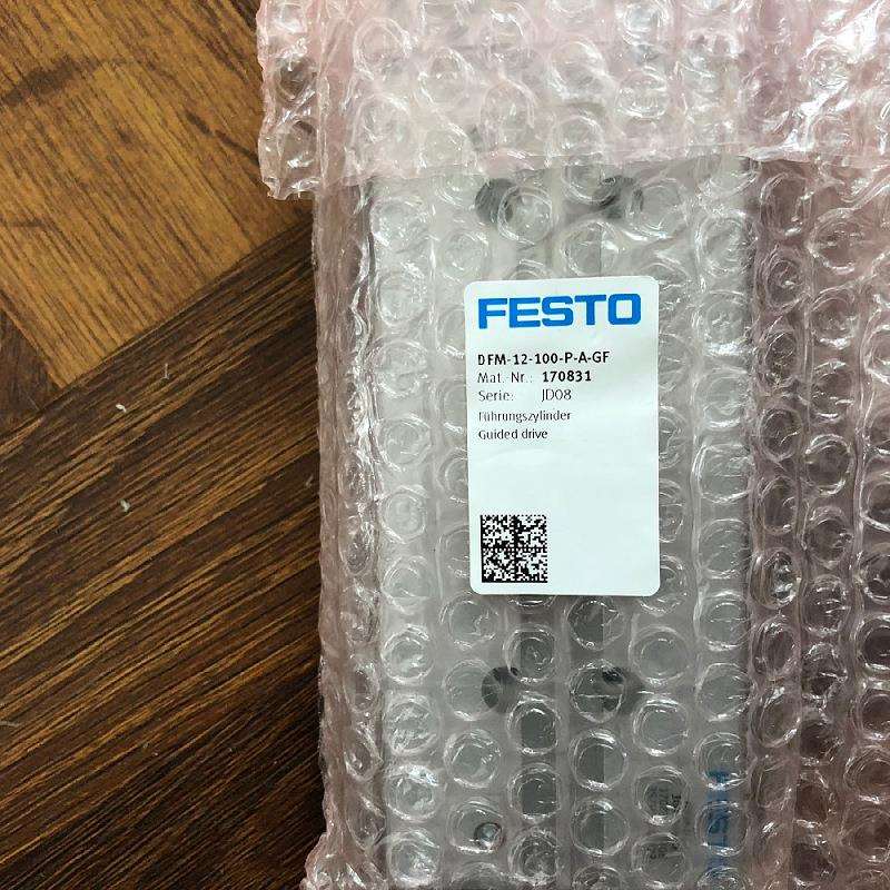 FESTO费斯托带直线导杆气缸DFM-12-20/25-P-A-GF/KF导向锂电薄型
