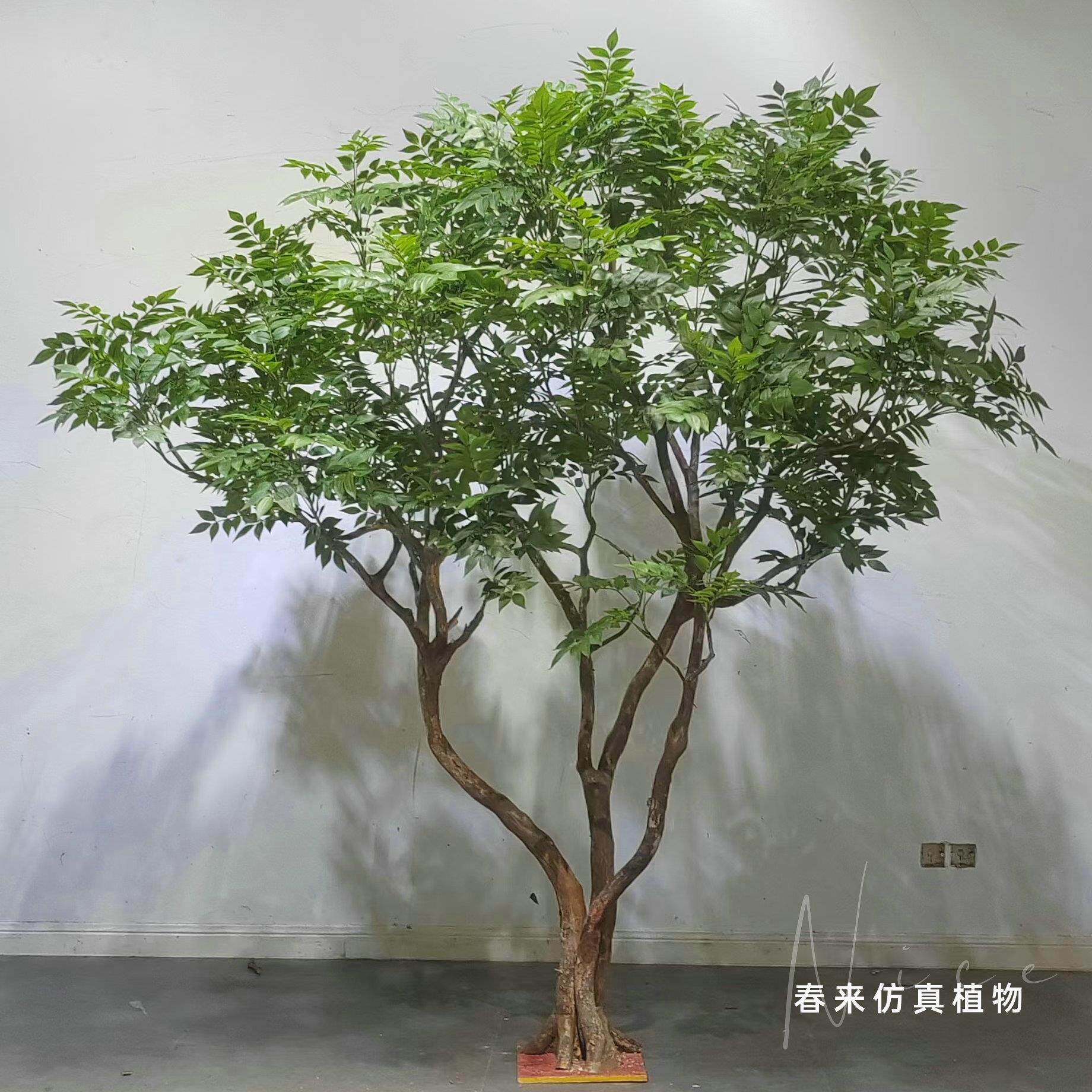 彷真绿色植物装饰彷真漆木树室内盆栽假树摆件大型彷真树落地假植