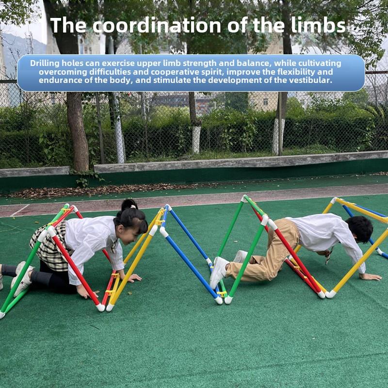 幼儿园户外钻圈体育活动百变跳格子运动感统训练设备小型游乐器材
