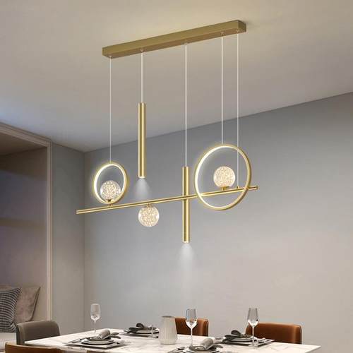 新款灯全光谱护眼LED餐厅吊饭厅一灯现代网红创意字吧长条台911吊