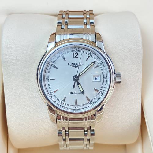 好价9.8新 浪琴索尹米亚系列钢自动机械表30MM女表L2.563.4.79.6