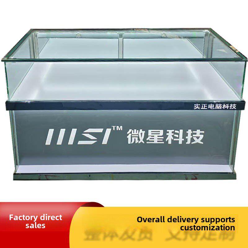 新型手机柜台展示柜珠宝玻璃展示柜钢木组合手机柜中国电信柜台