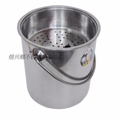 加厚不锈钢茶水桶 茶渣桶茶盘排水桶接水桶 垃圾桶 带盖送排水管