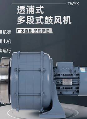 环保中压风机HTB125-10057.5KW机械冷却多段式鼓风机排风