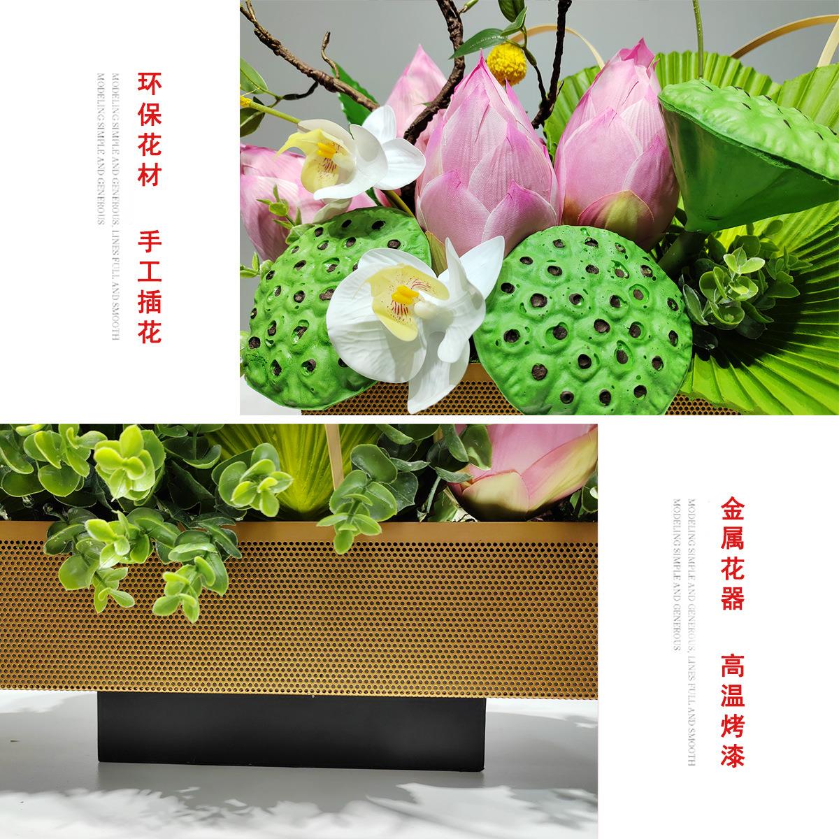 轻奢仿花摆艺酒真店餐桌玄关前台接待处会议桌高1255档插面花装饰