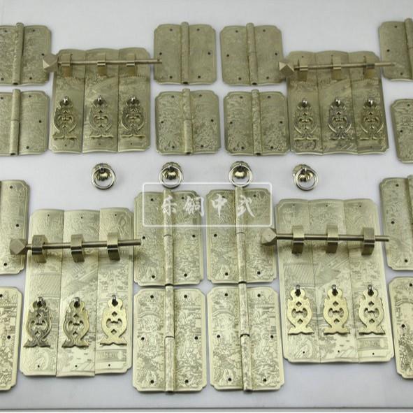 新款直销白铜山水2.0厚顶箱柜铜配件中式衣柜铜配件 铜合页仿古柜