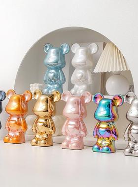 2025年新款客厅摆件旺宅摆件潮玩28cm陶瓷电镀爱心轻奢玄关酒柜客