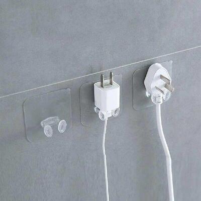 1PCS Hook Power Plug Bracket Neat Hanger PVC Wall Hook