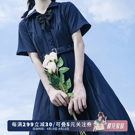 樱花家族原创jk制服昭本野矢盛夏服短袖学生连衣裙收腰夏季女