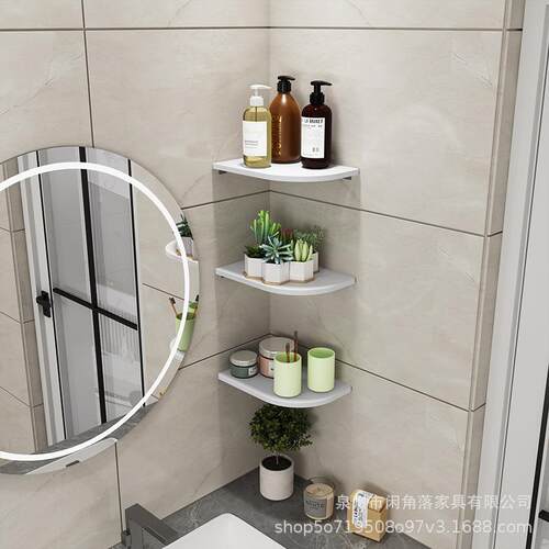 墙上家用墙角搁板置物架免打孔客厅餐厅卧室墙上转角收纳架超承重