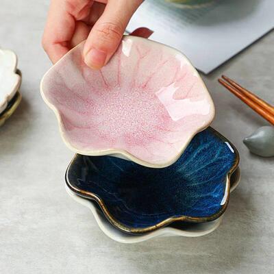 Ceramic Plate Retro Kiln Glaze Barbecue Mini Dipping Dish Sa