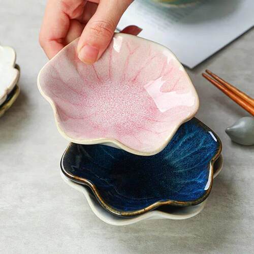 Ceramic Plate Retro Kiln Glaze Barbecue Mini Dipping Dish Sa