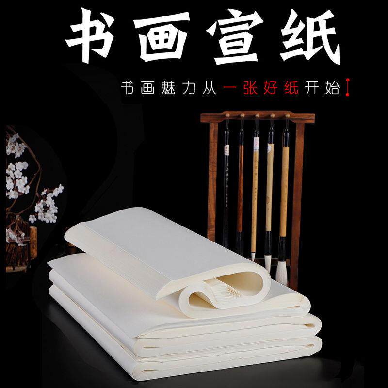 宣纸半生半熟生宣纸书法国画作品纸初学者毛笔字练习六尺墨半生熟