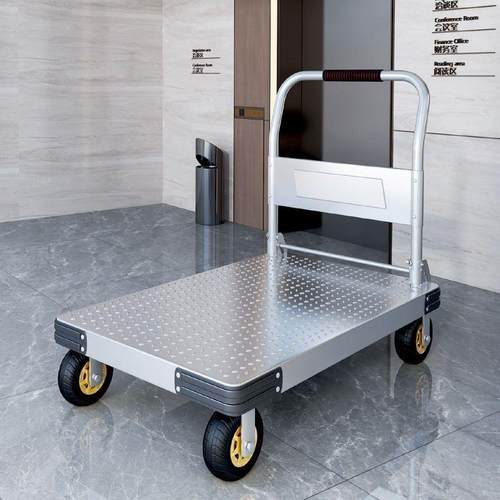 钢板小推车拉货手推车搬运车家用平板车便携拖车折叠小拉车手拉车