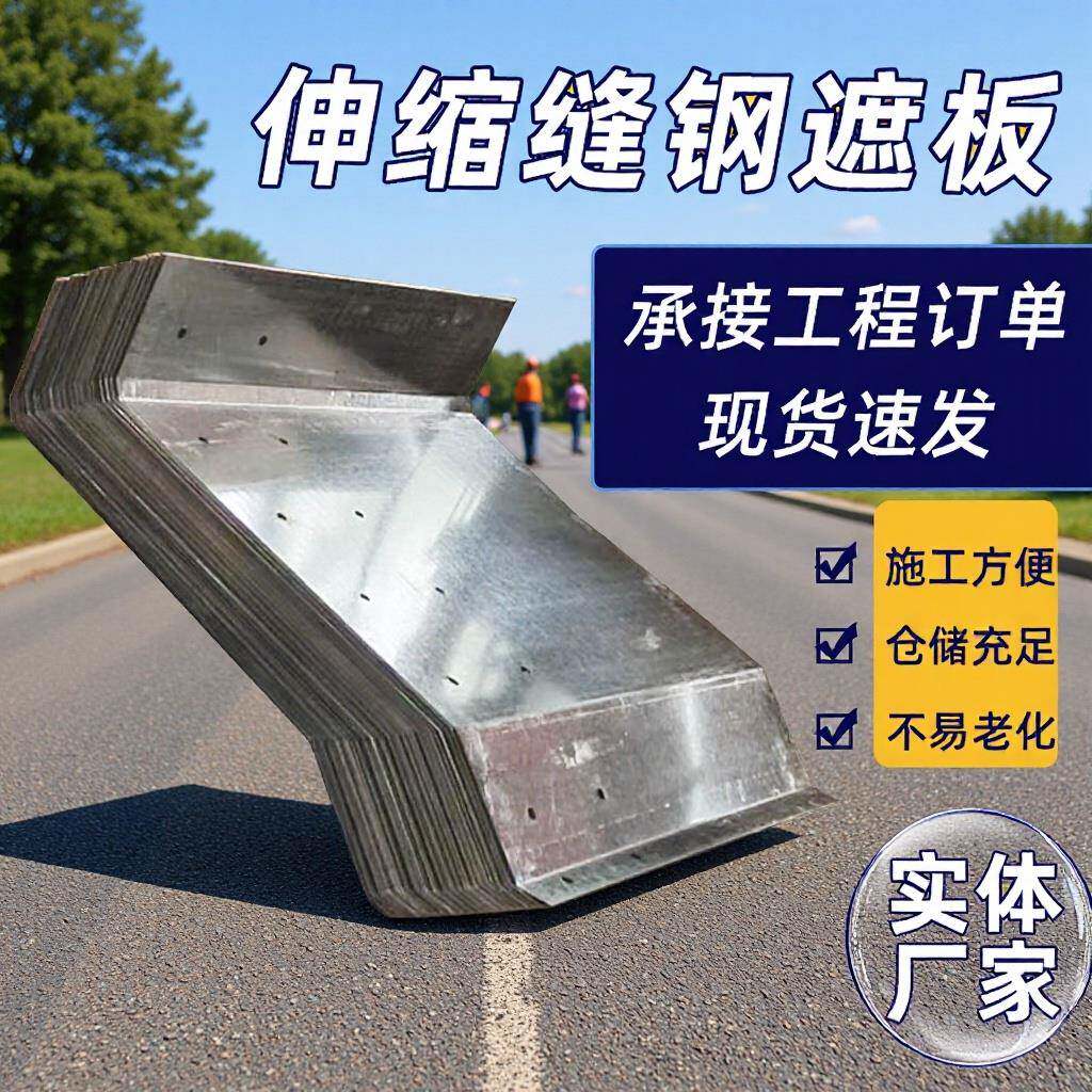 伸缩缝钢遮板工程高架桥桥梁304钢遮板伸缩縫不锈钢防撞墙护栏