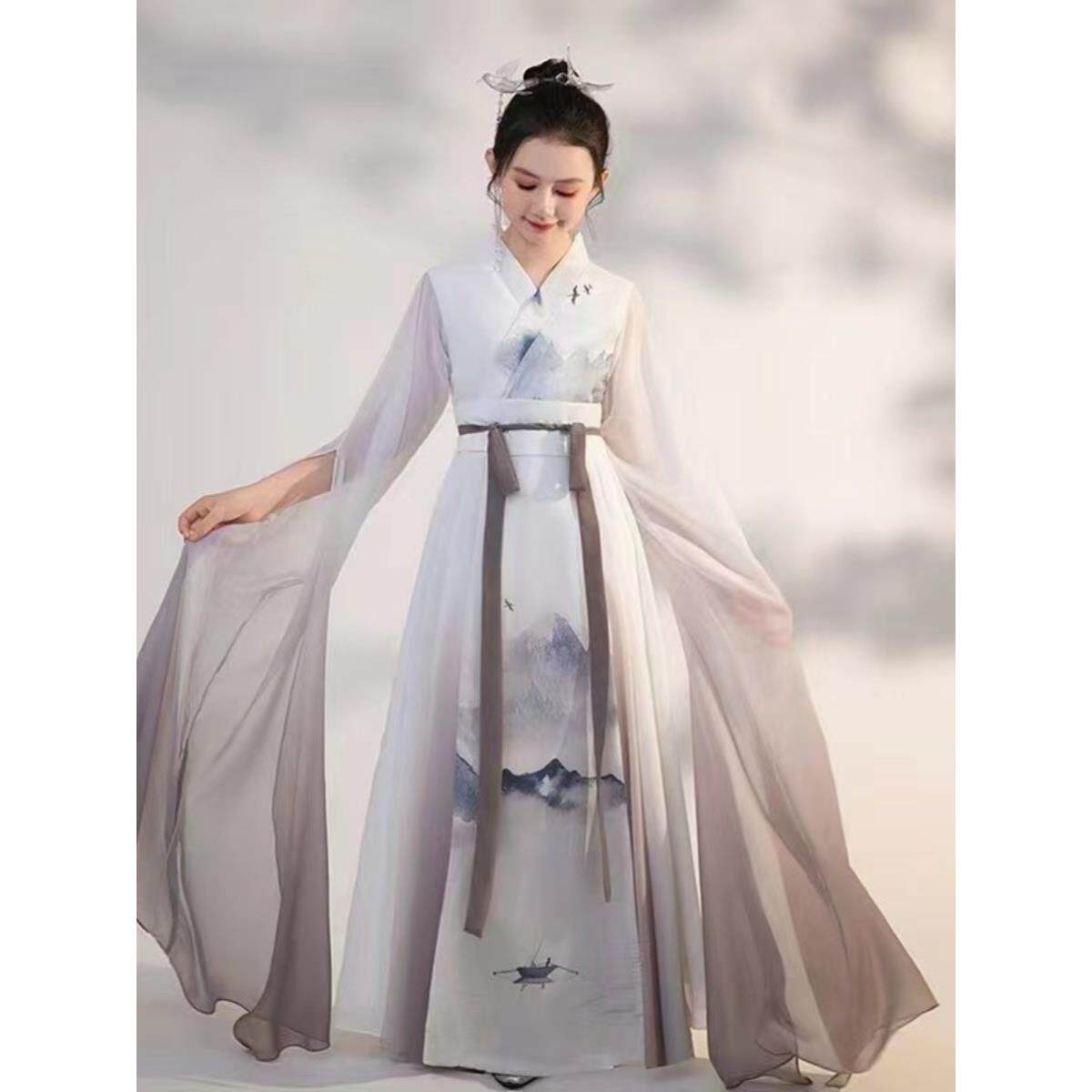 高档224高新款儿0童礼服筝端女童弹古演出服合唱表演服装中国风主