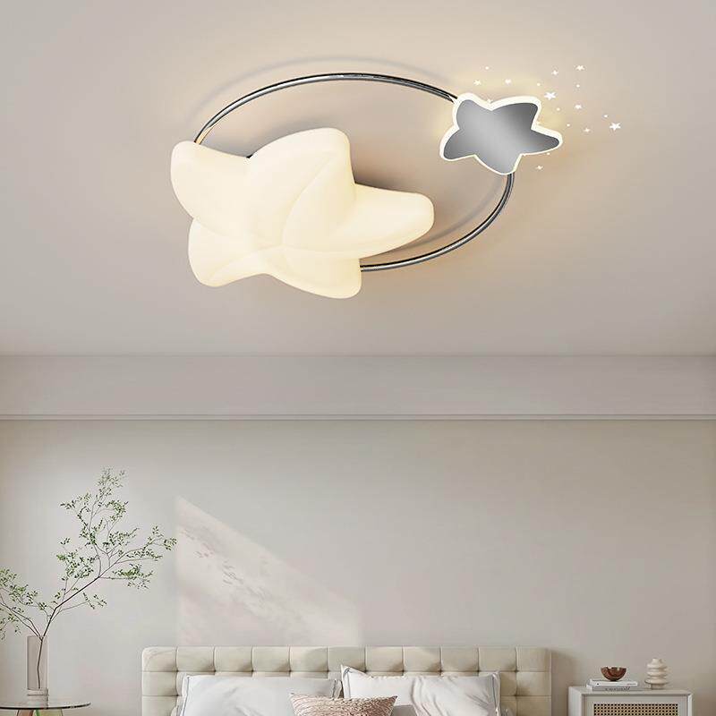 中古风护眼灯卧室儿童房吸顶灯女孩男孩云朵灯创意星星公主房间灯
