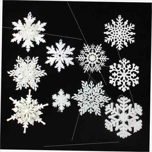 Snowflake pendant White snowflake Christmas tree pendant