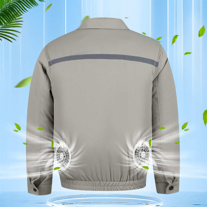 夏季降温空调服带风扇反光条衣服夜间安全充电制冷户外劳保工作服