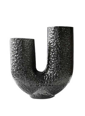 视远AYT+M北欧式灰色U形花瓶玻璃插花高级感创意摆件装饰品