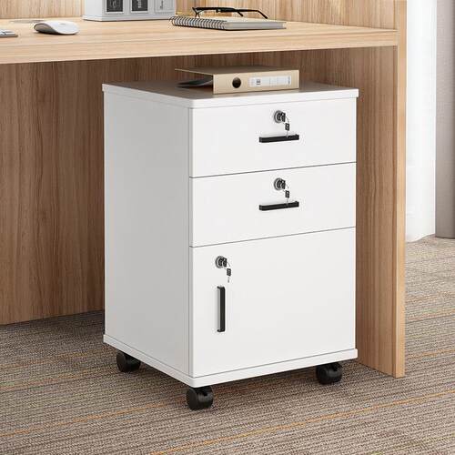 免安装矮柜a4收纳落地活动柜办公室资料柜桌下带锁文件柜木质柜子