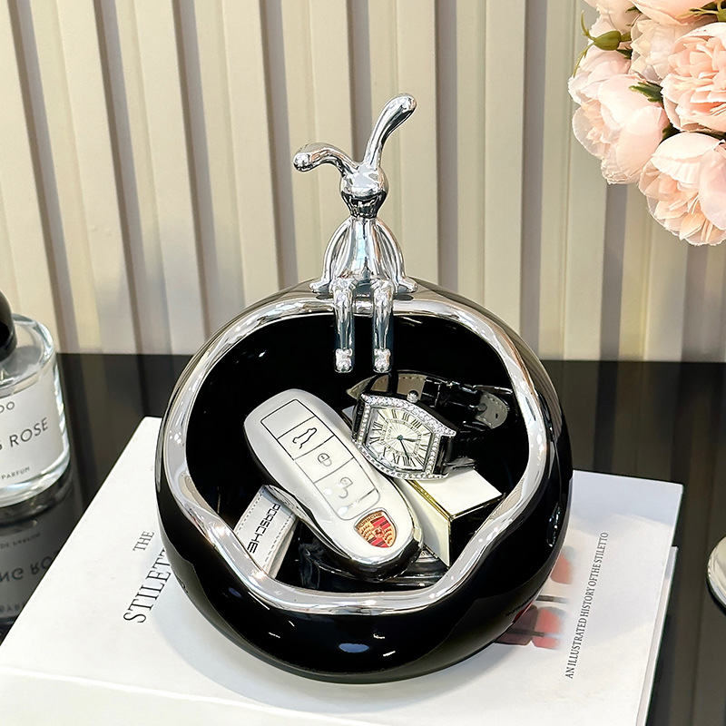 背景墙创意兔子玄关钥匙装饰摆件