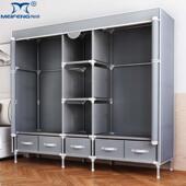 简易衣柜家用卧室大容量布艺衣柜结实耐用防尘收纳组装 钢管挂衣柜