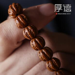 紫金鼠手串男款菩提果文玩佛珠手链女盘玩精品天然精品雕刻京八棱