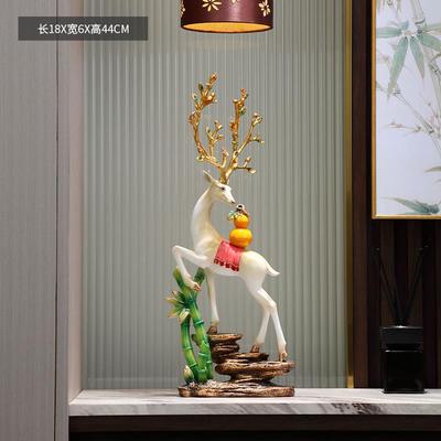 高档电鹿办高升招财鹿摆件客厅旺宅视柜装饰品公室一乔迁新居玄关