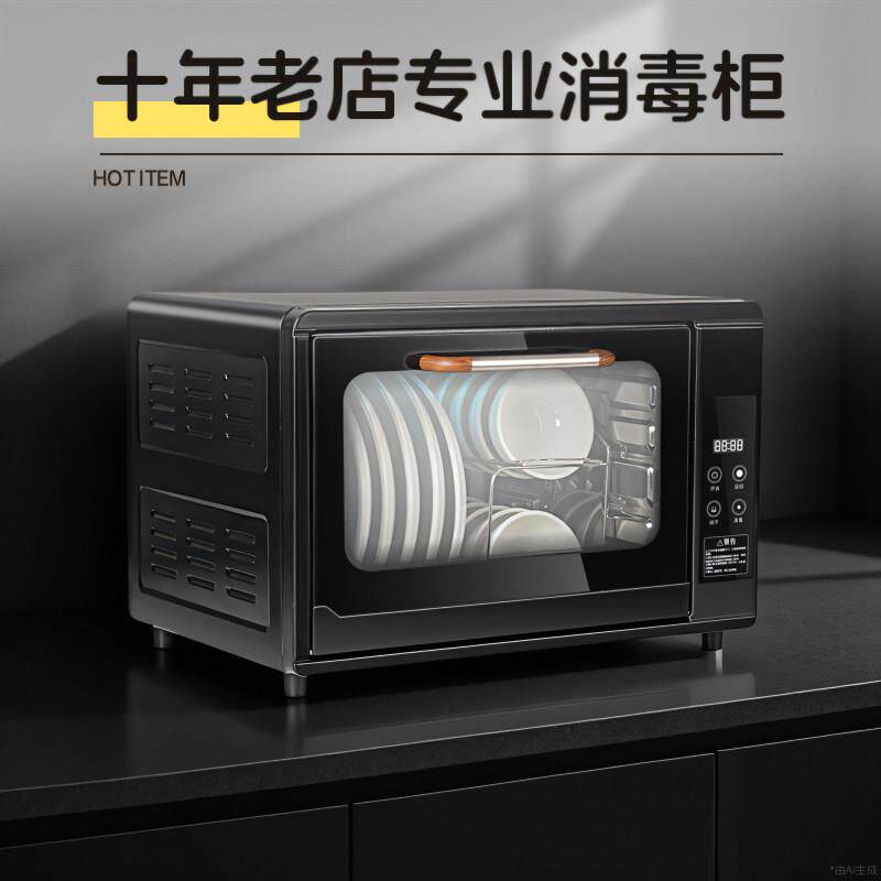 厨房台式消毒碗盘柜家用小型餐具碗筷紫外线 线桌面新款不锈钢小消毒柜盖布配件