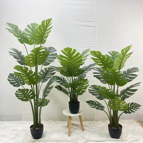 龟背竹手感龟背绿植 室内客厅装饰绿植龟背盆栽 人造龟背树