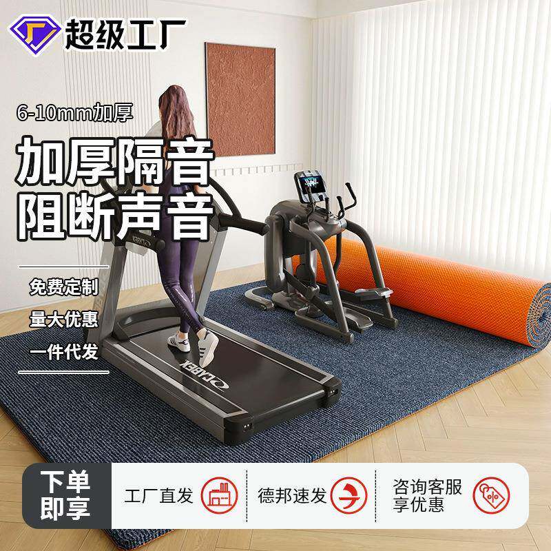 跑步机减震地垫家用瑜伽椭圆仪健身房全铺专业隔音吸音加厚地毯垫