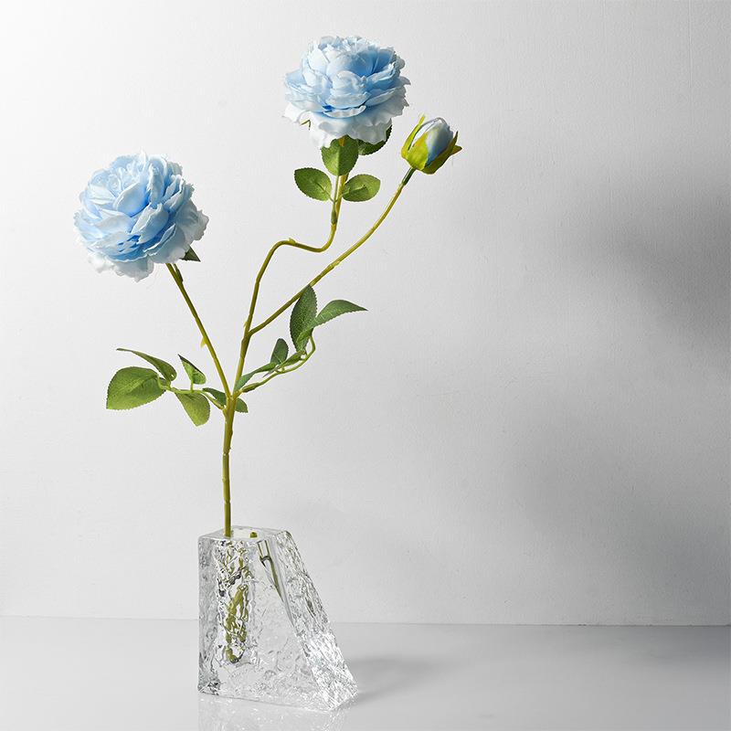 简约高级水晶玻璃冰川系列花瓶家居玄关客厅插花酒店精致装饰摆件