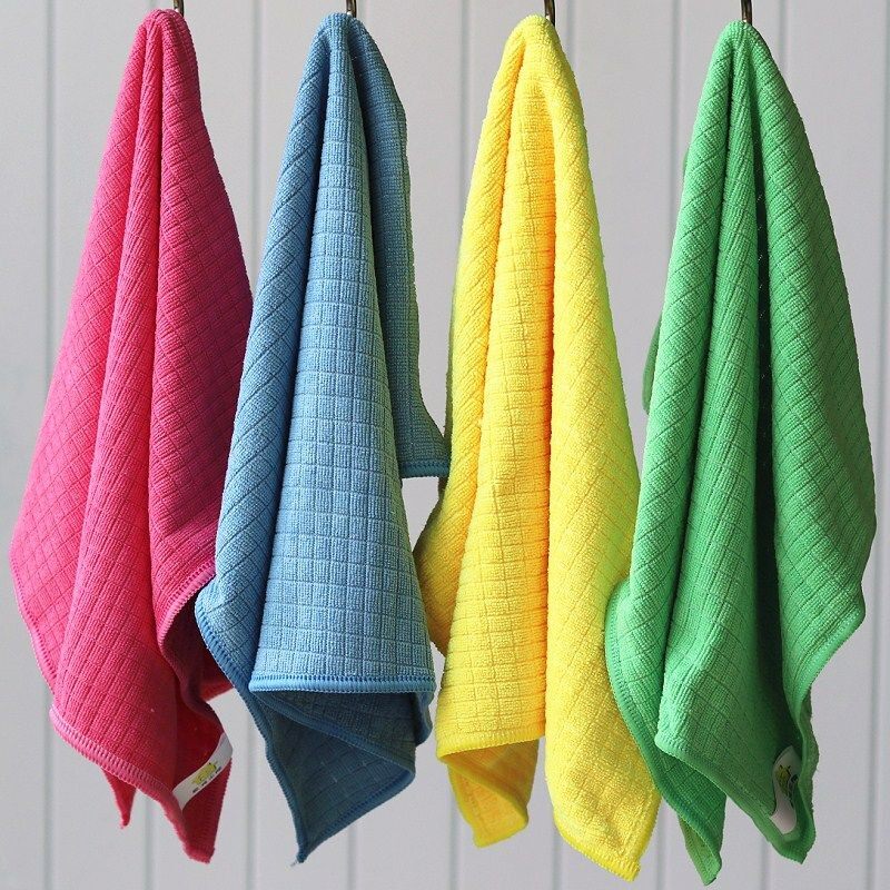 4条大号吸水抹布不掉毛擦桌子洗碗巾吸油厨房家务家政保洁清洁布