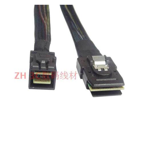 12G转6G全新Mini SAS线SFF8643转SFF8087阵列卡硬碟背板线1米80CM
