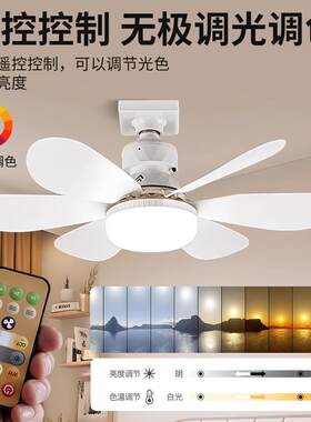 家用一体小型电风扇静音卧室宿舍吸顶厨卫LED吊扇灯E27螺口风扇灯