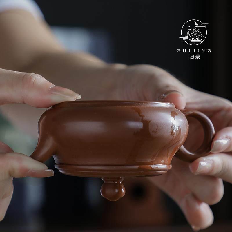 丨明炉丨潮手拉壶全州工紫AGF砂泥壶茶壶薄胎壶宽口朱原手矿冲罐
