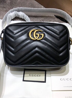 98新未使用 古驰Gucci黑色马蒙小号斜挎相机包女包原价12000奢品