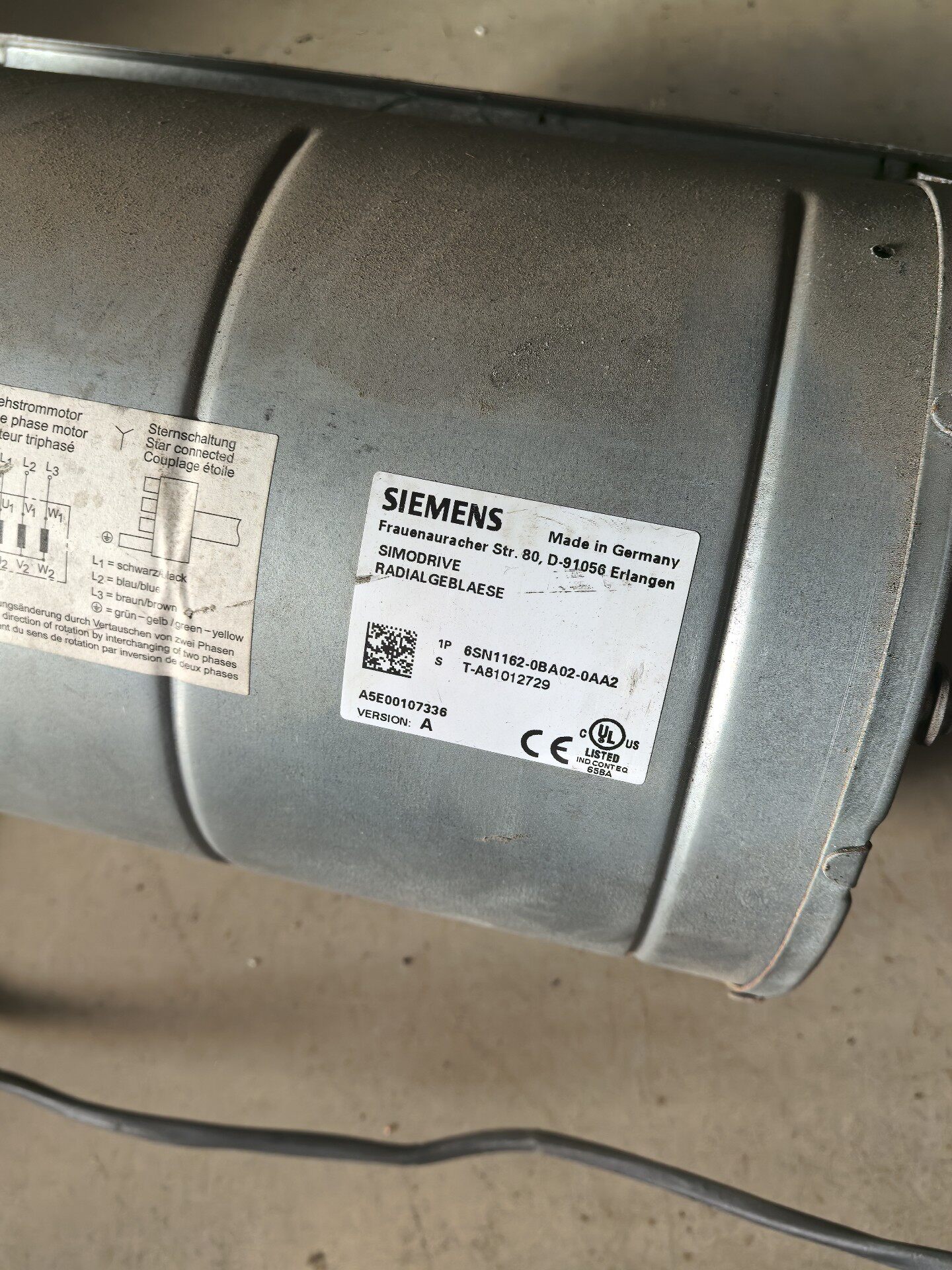 西门子风机、6SN1162-0BA02-0AA2，原装拆机包