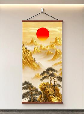日照金山入户饰正对门关25121407装新中式东墙画客厅玄走廊过道挂