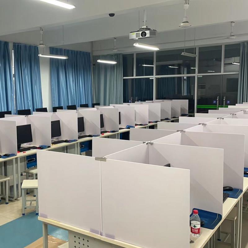 计算机教室考试挡板电脑室机房隔板微机室挡板亚克力三面挡板定制图片