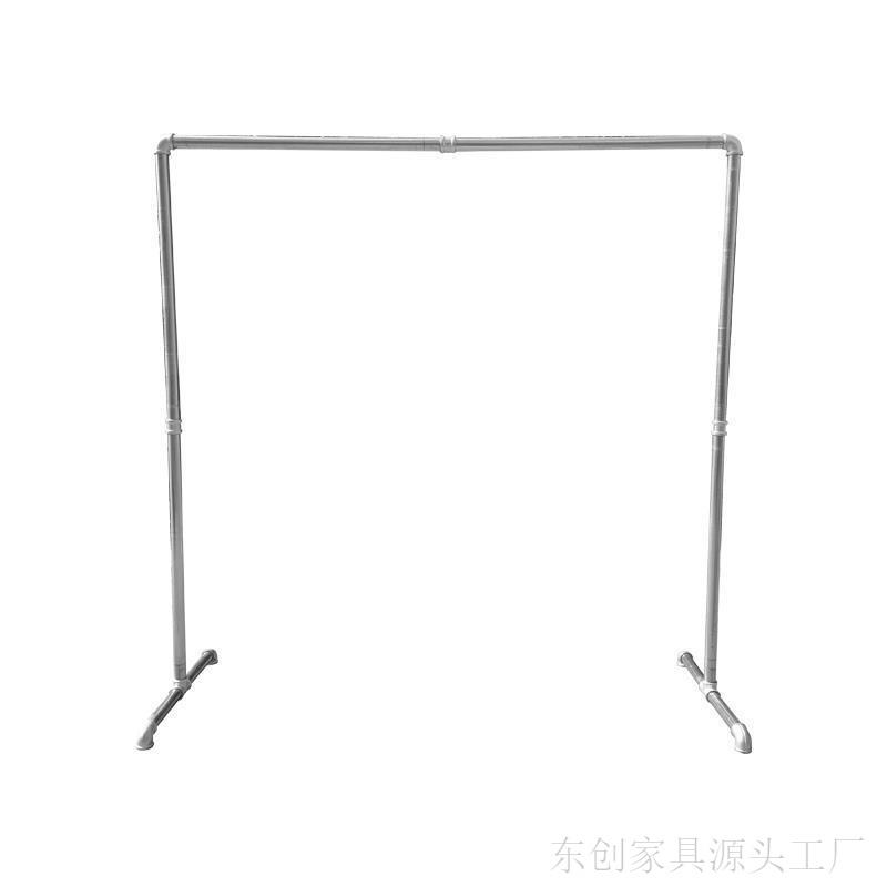 钢管晾衣架落地室内阳台服装展示架夜市镀锌水管摆摊简易衣服架